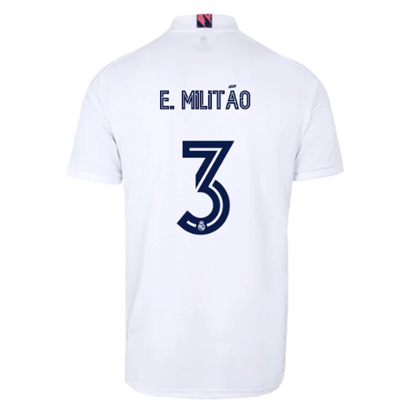 Camiseta Real Madrid Replica Primera Ropa NO.3 E. Militão 2020/21 Blanco